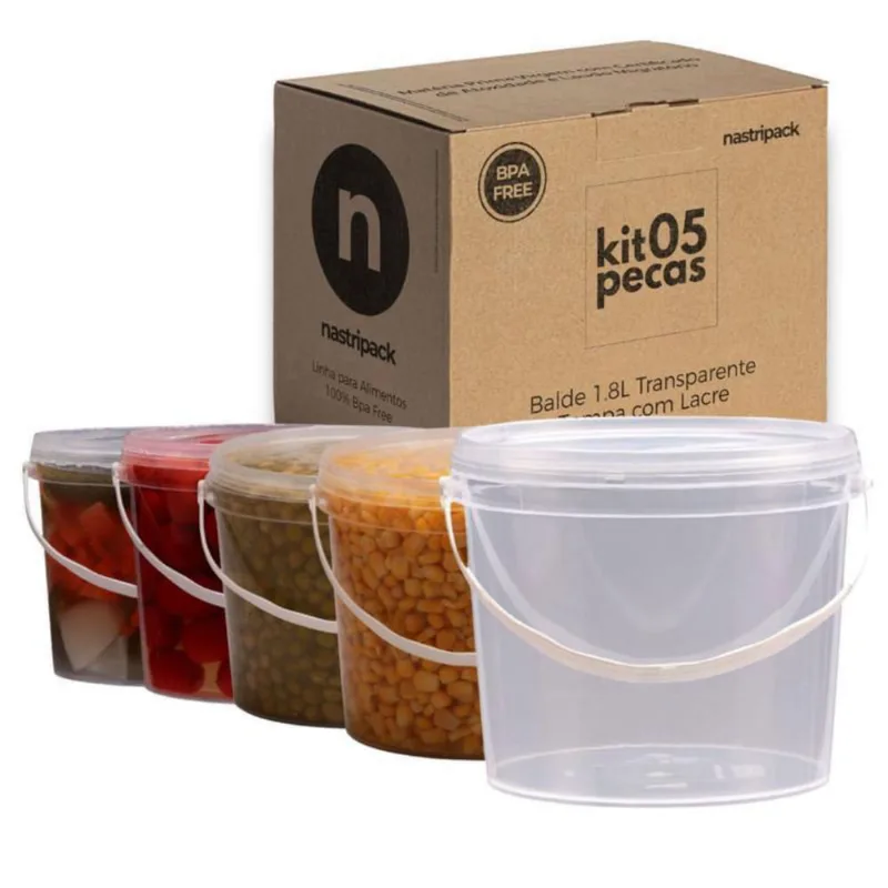 Balde 1.8L Para Armazenar Vegetais 5 Pçs