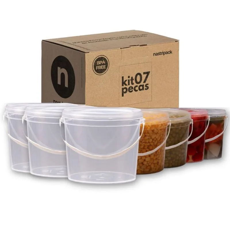 Balde Bpa Free Com Alça Para Alimentos 7 Pçs