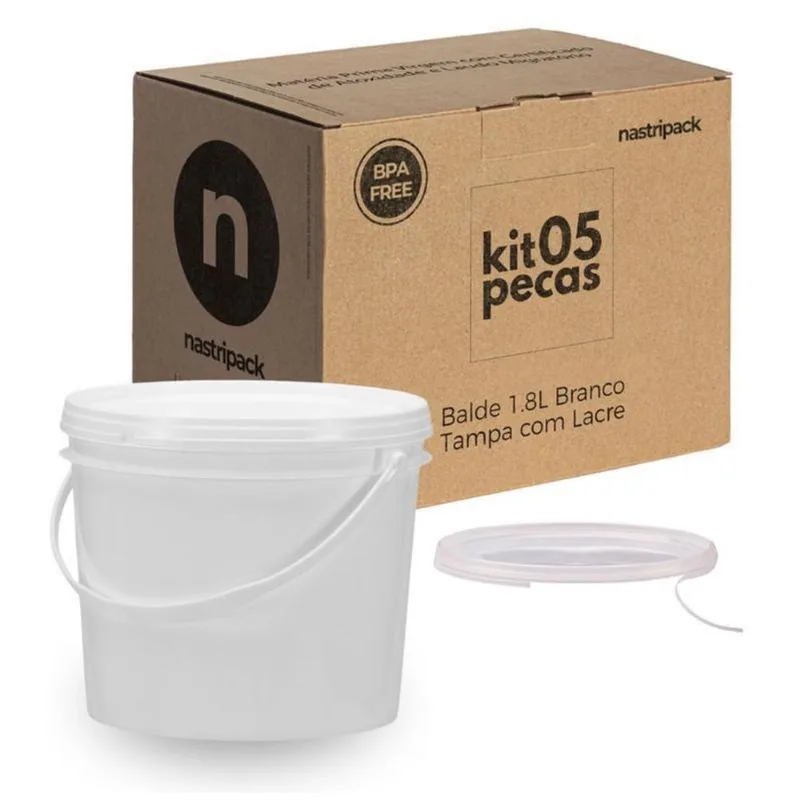 Balde Para Industria De Soja 1.8L Branco 5 Pçs
