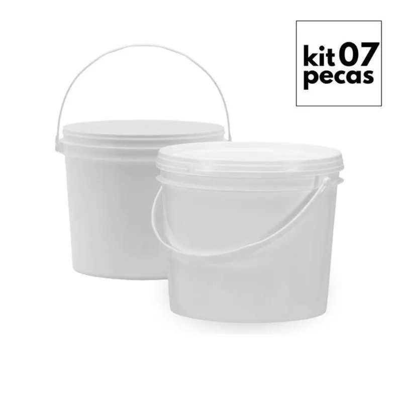 Balde Para Uso Industrial 1.8L Branco 7 Pçs