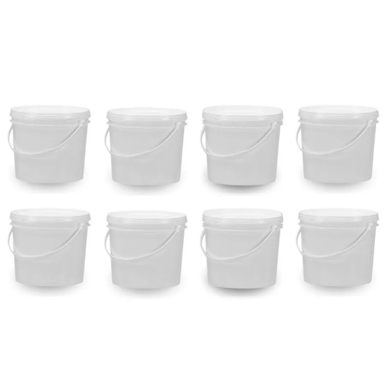 Balde 1.8 Litros Branco Para Óleo De Maquina 8 Pçs
