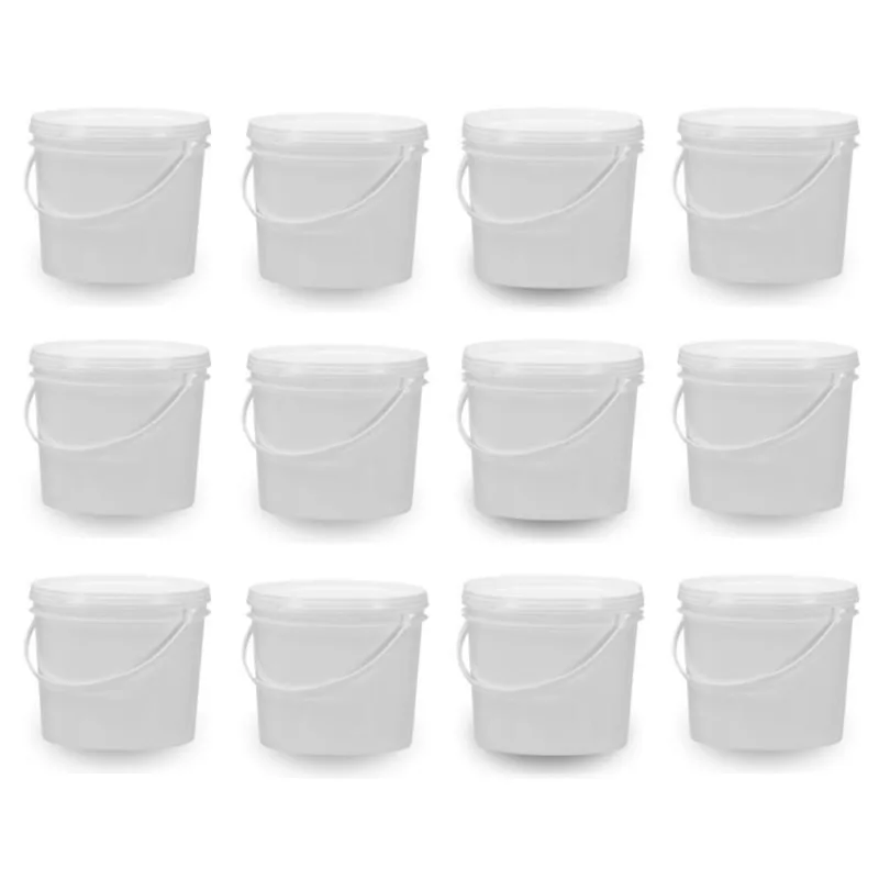Balde De Plástico Para Alimentos 1.8 Litros 12 Pçs