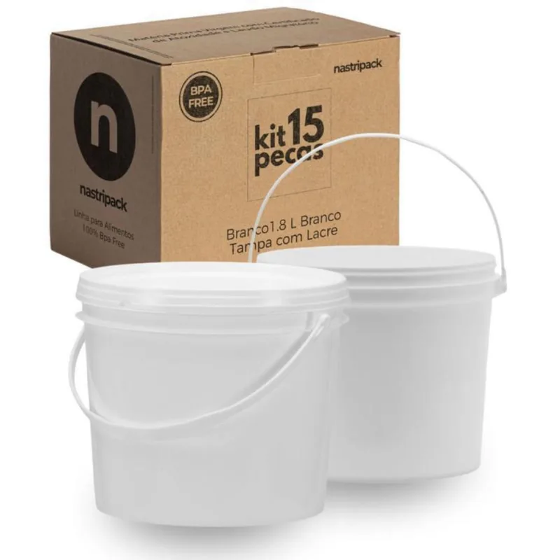 Balde De Plástico Para Alimentos E Líquidos 15 Pçs
