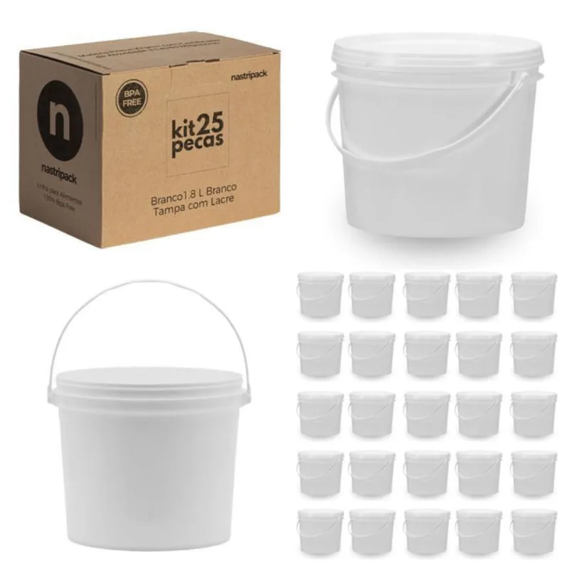 Balde Para Alimentos 1.8L Para Profissionais 25 Pçs