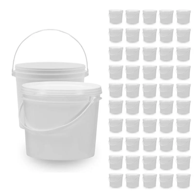 Balde Liso Branco 1,8Lts Para Alimentos 50 Pçs