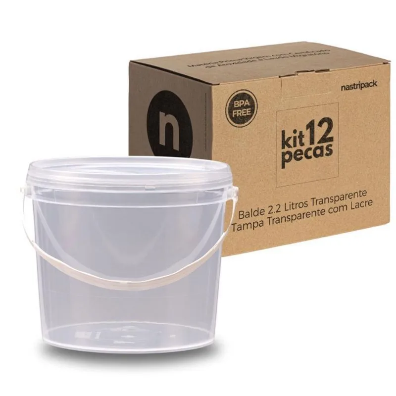 Balde 2.2l Transparente Para Óleo De Carro - Kit 12 Pçs