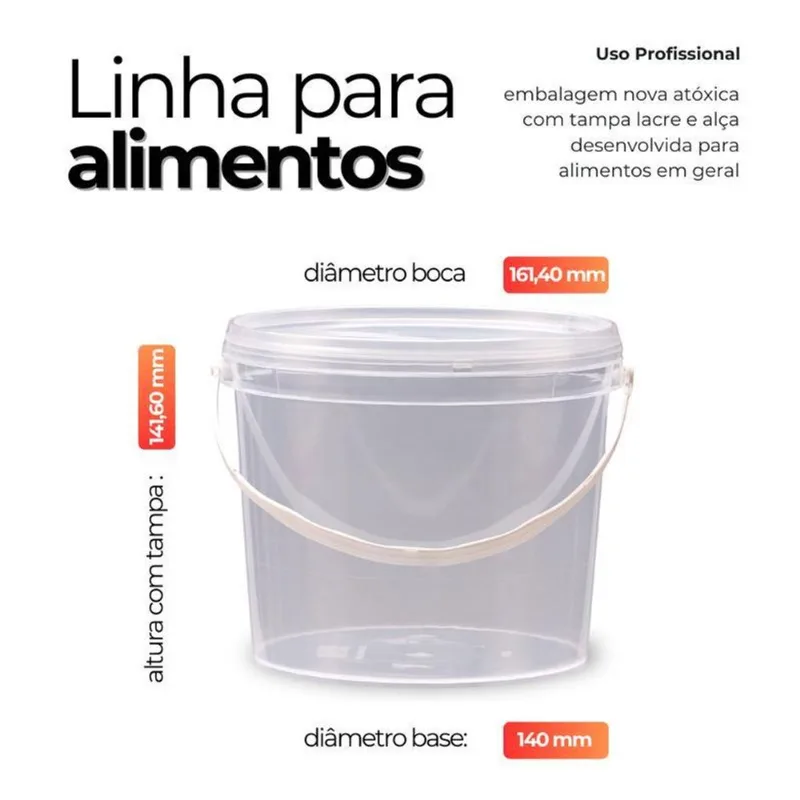 Balde 2.2l Transparente Para Oleo Automotivo - Kit 20 Pçs