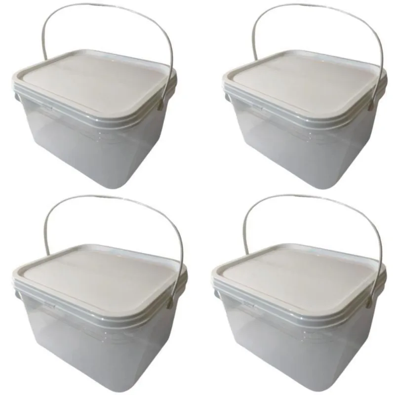 Balde 2-4L Armazenar Produtos Alimentícios Secos-Kit 4 Pçs