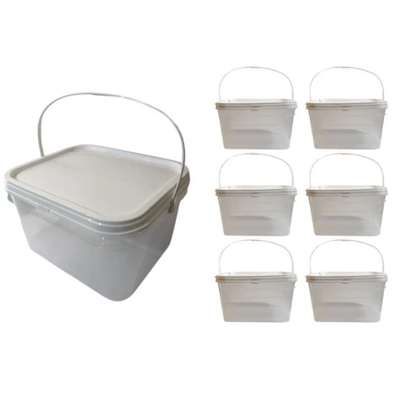 Balde Para Slime 2.4 Litros Transparente-Kit 6 Pçs