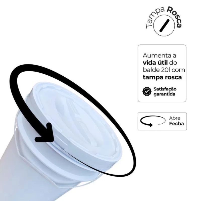 Balde 20L Tampa Rosca Para Cerveja Artesanal