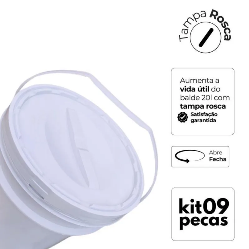 Balde Com Tampa Rosca Para Ração - Kit 2 Pçs