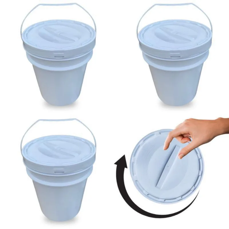 Balde Para Aterramento 20L Tampa De Rosquear - Kit 3 Pçs