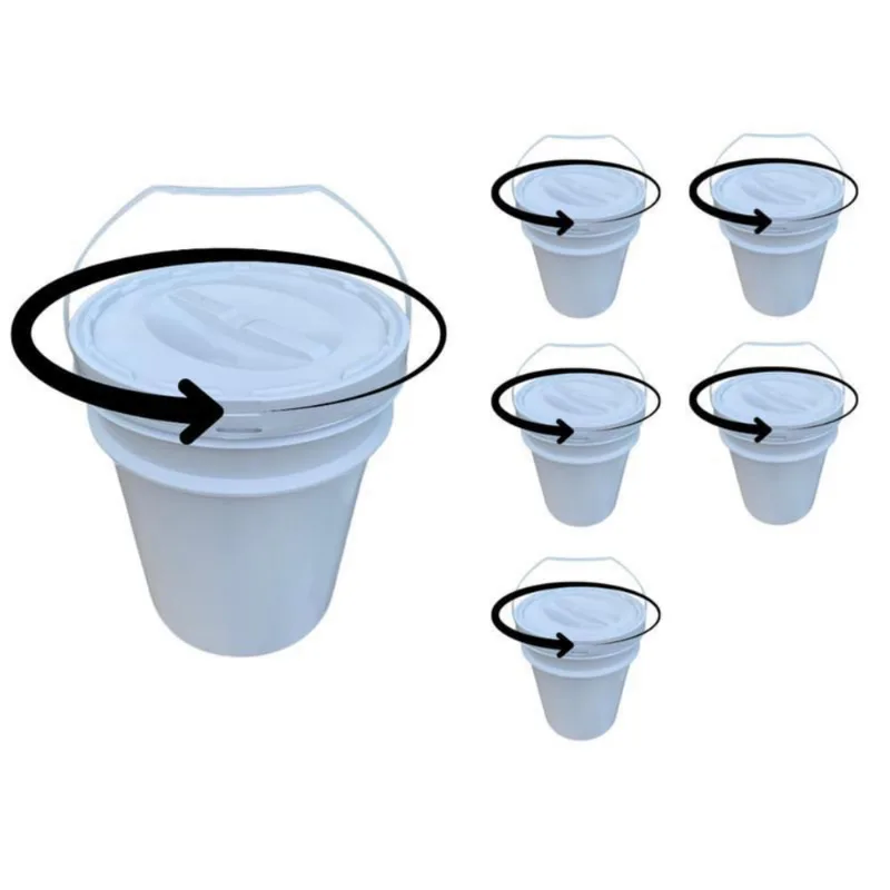 Balde 20 Litros Tampa Rosqueavel Para Graxas - Kit 5 Pçs