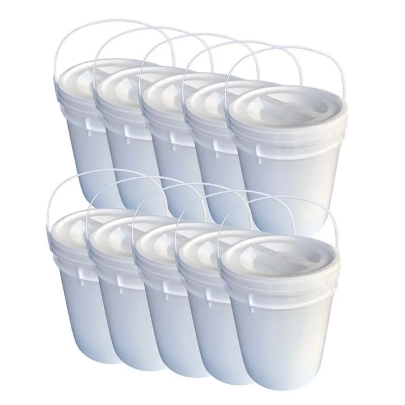 Balde 20 Litros Tampa Rosqueavel Para Vaselina - Kit 10 Pçs