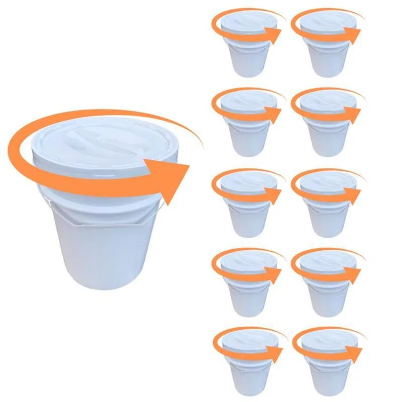 Balde Para Experimentos 20 Litros E Tampa Rosca - Kit 10 Pçs