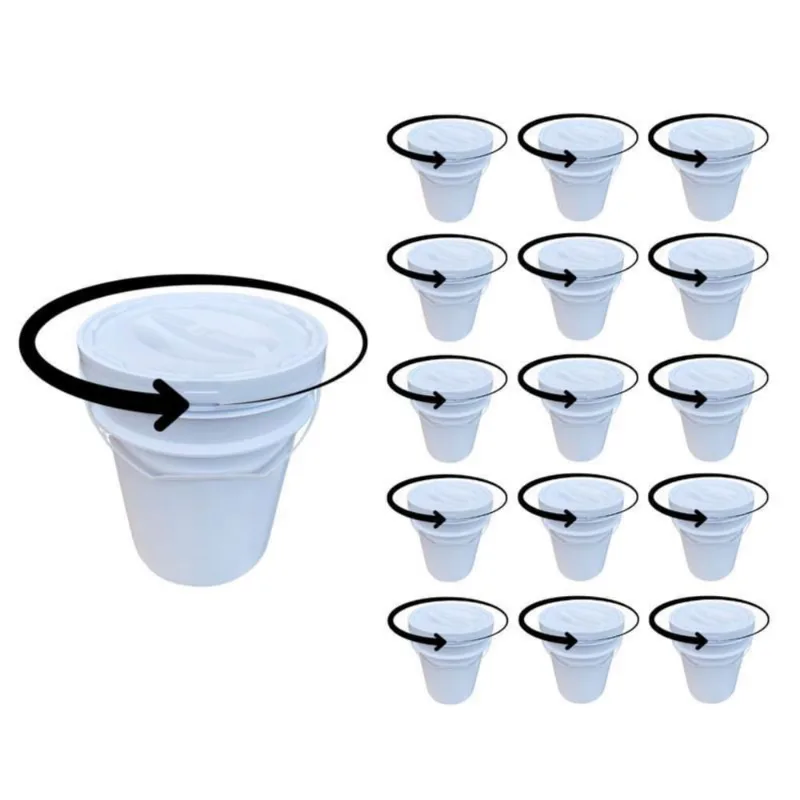 Balde 20L Tampa De Rosquear Para Tirar Leite - Kit 15 Pçs