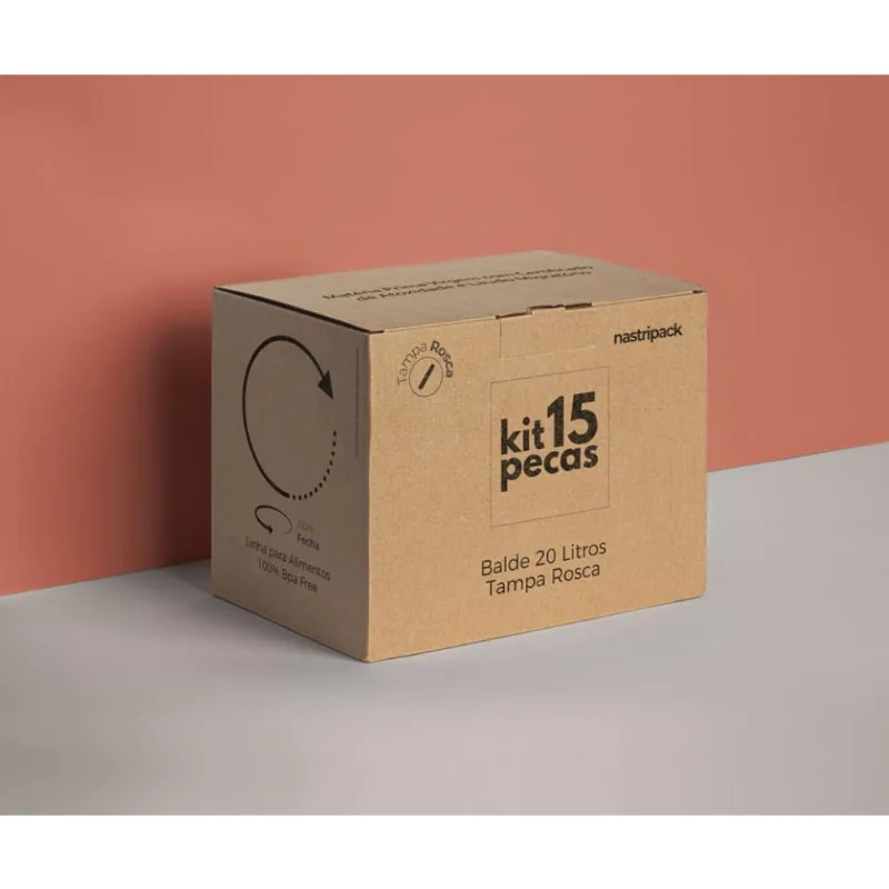 Balde Para Batata Frita 20 Litros E Tampa Rosca - Kit 15 Pçs