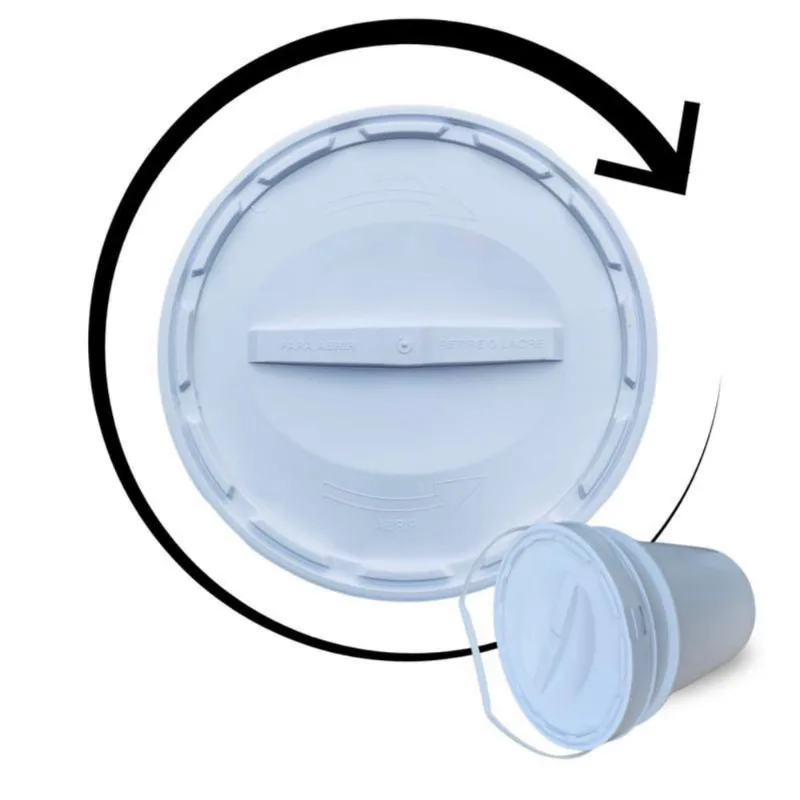 Balde 20 Litros Tampa Rosqueavel Para Temakeria - Kit 17 Pçs