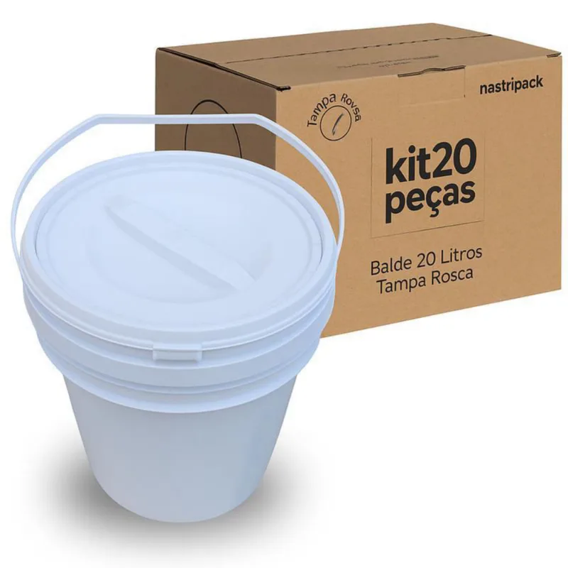 Balde 20 Litros Tampa Rosqueavel Para Alcool - Kit 20 Pçs
