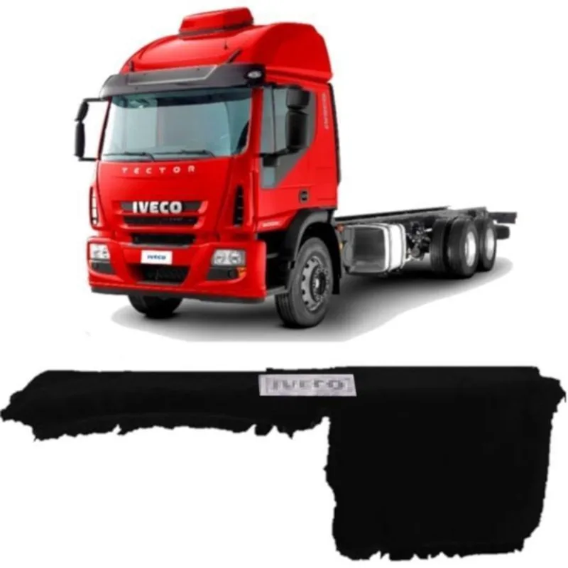 Capa De Painel Chinil Com Logo Para Iveco Tector Preto