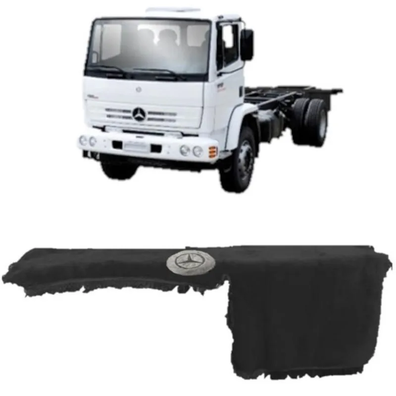 Capa De Painel Chinil Com Logo Para Mercedes Benz 1215 Cinza