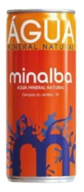 5x Água Minalba Lata 310ml Com Gás - Não Informado - Bebidas