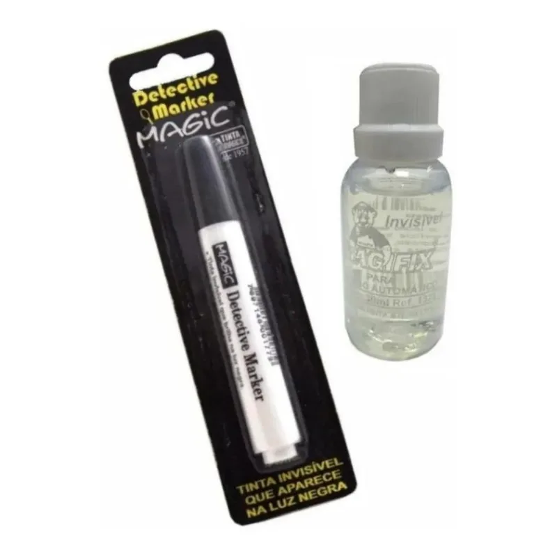 Caneta Mágica Tinta Invisível Luz Negra + Frasco