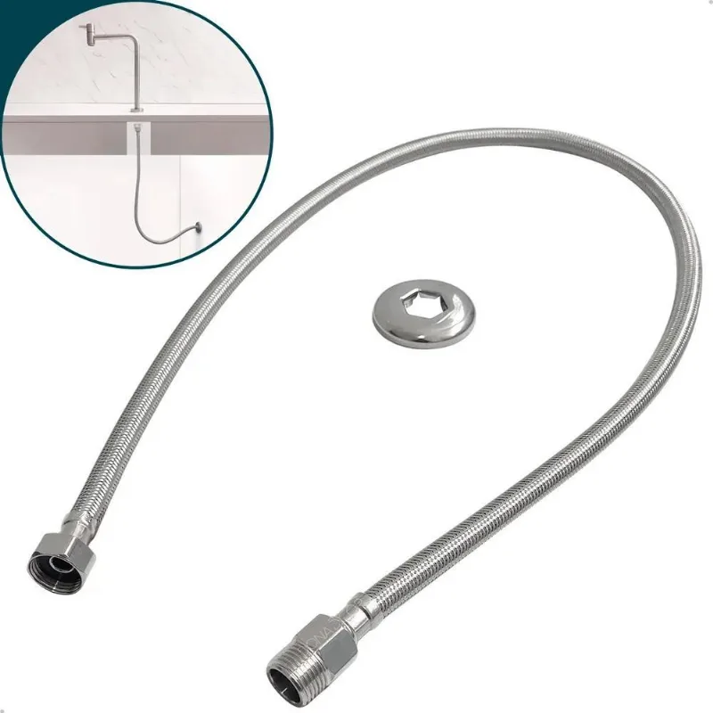 5x Engate Mangueira Flexível 1m Aço Inox 304 Quente Fria Rab