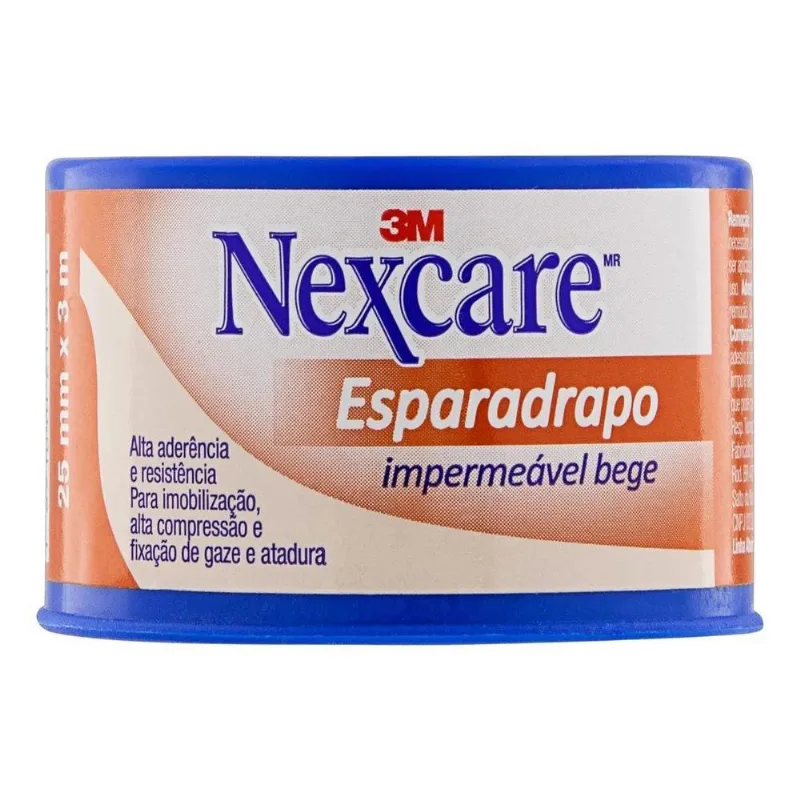 5x Esparadrapo Impermeável Bege Nexcare 25mm X 3m