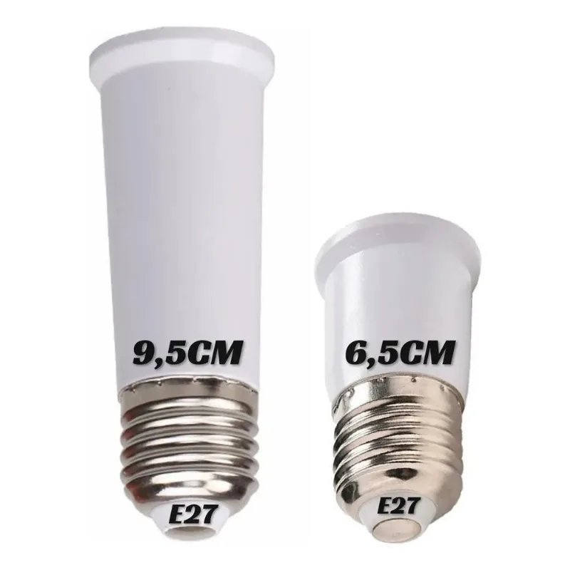 2x Prolongador Extensor Adaptador Soquete - Kit 1x65mm + 1x9