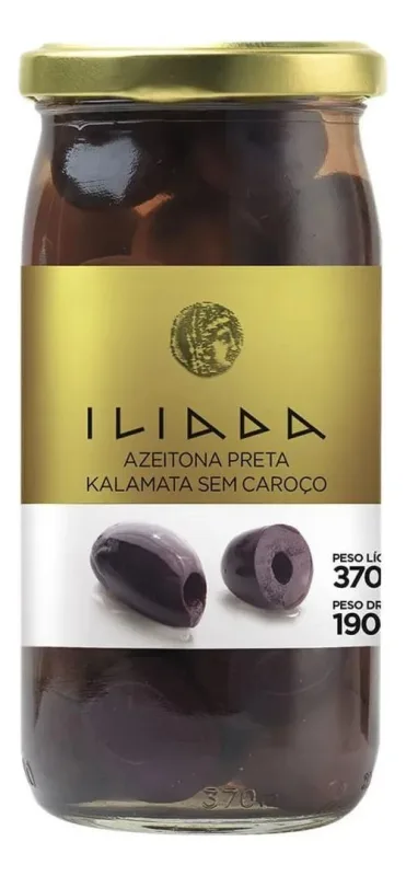 5x Azeitona Preta Kalamata Sem Caroço Iliada 370g - Não Informado - Mercearia
