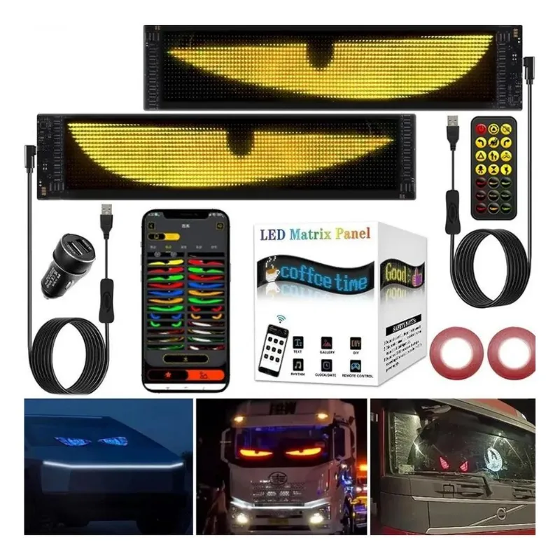 2 Peças De Tela Led Com Luz Devil Eyes (1260cm) Fixitfast