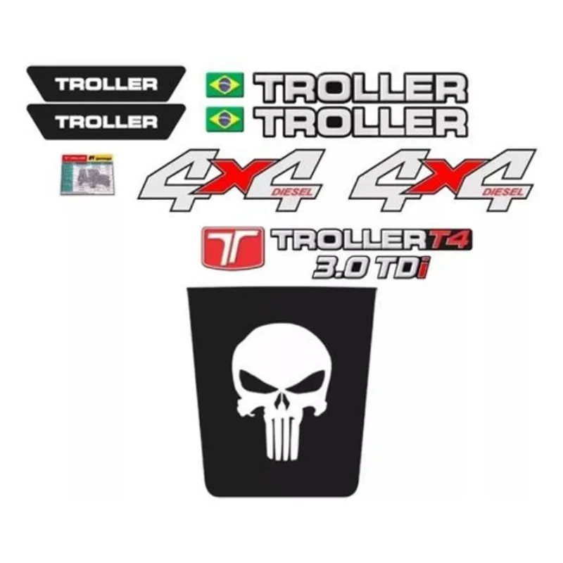 Kit Adesivos Troller T4 Diesel 3.0 Tdi 2009 A 2012 E Capo