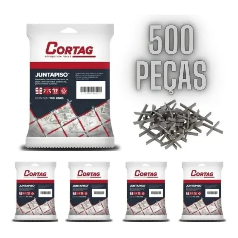 Espaçador Juntapiso Porcelanato Cruzeta 500 Peças Cort 4mm