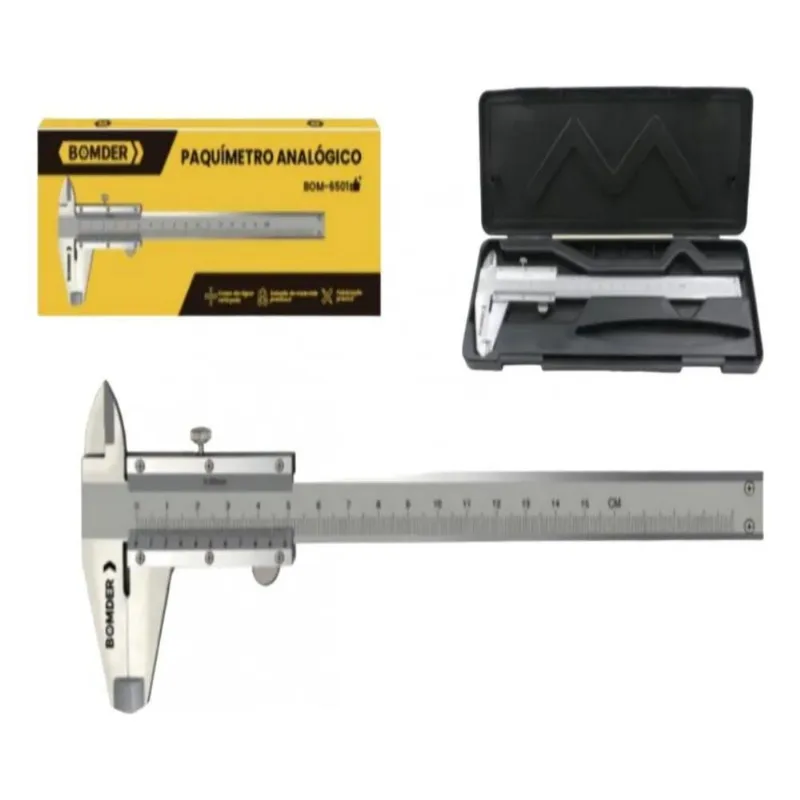 2x Paquímetro Mecânico Bomder Metalico Analógico 0mm-15cm