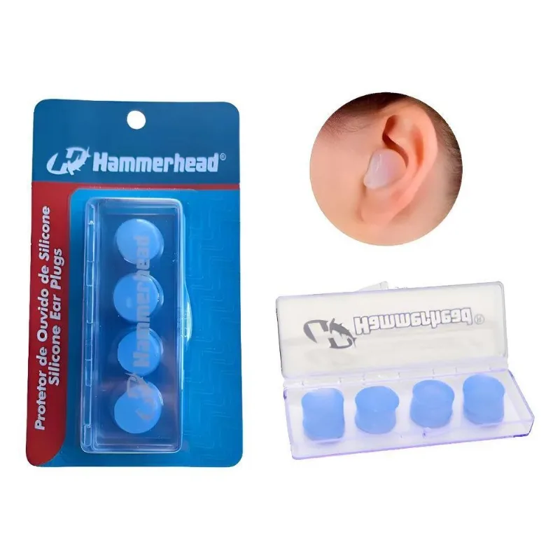 Tampão Protetor De Ouvido Auricular 4 Pc Silicone Hammerhead
