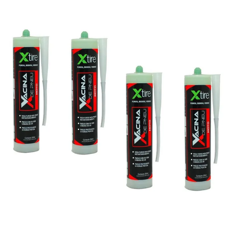 Anti Furo Selante Pneus Com Sem Câmara Xtire 4 Frascos 250ml