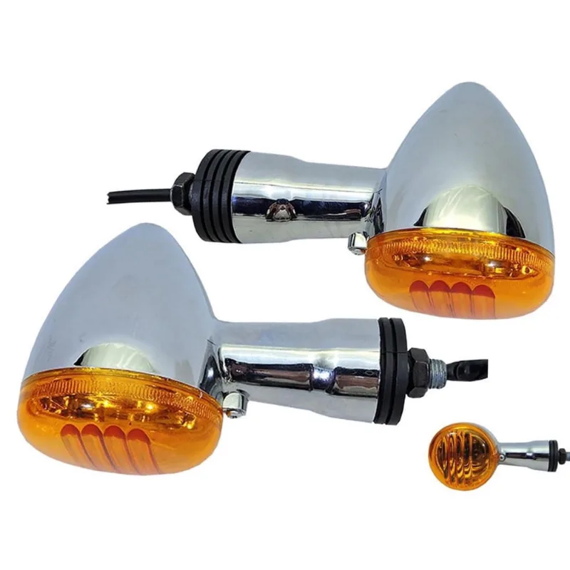 Par Piscas Setas Traseiro Lente Laranja Suzuki Intruder 125