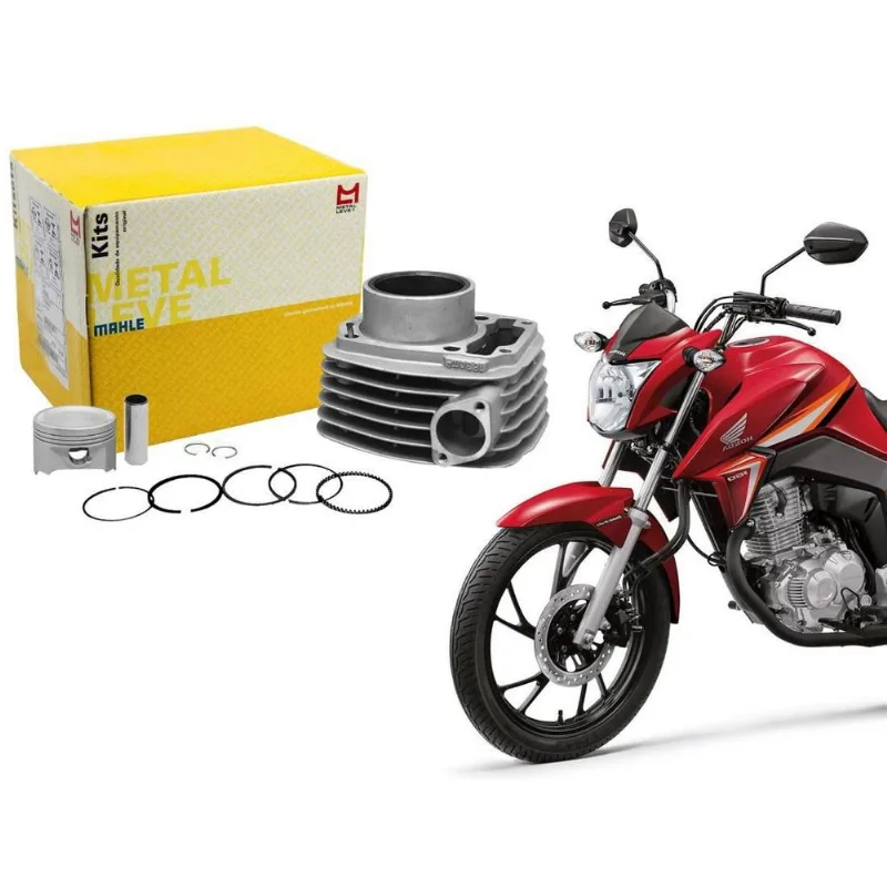 Kit Cilindro Pistão Aneis Cg Titan Fan Nxr Bros 160 Mahle