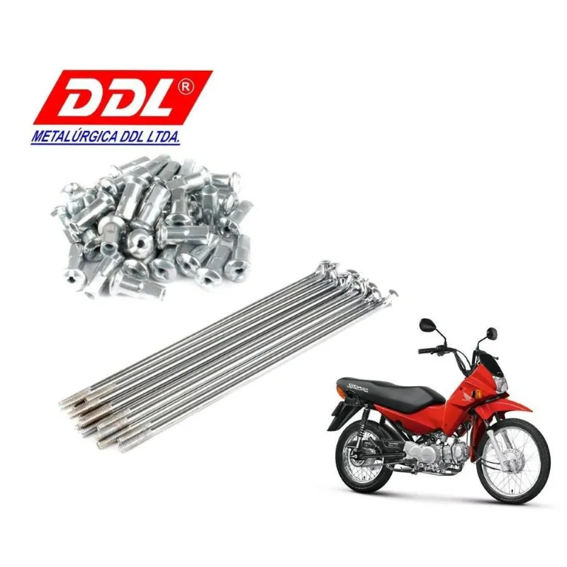 Raios Cromado Ddl 3.2mm Dianteiro Freio Lona Biz 100 125 Pop