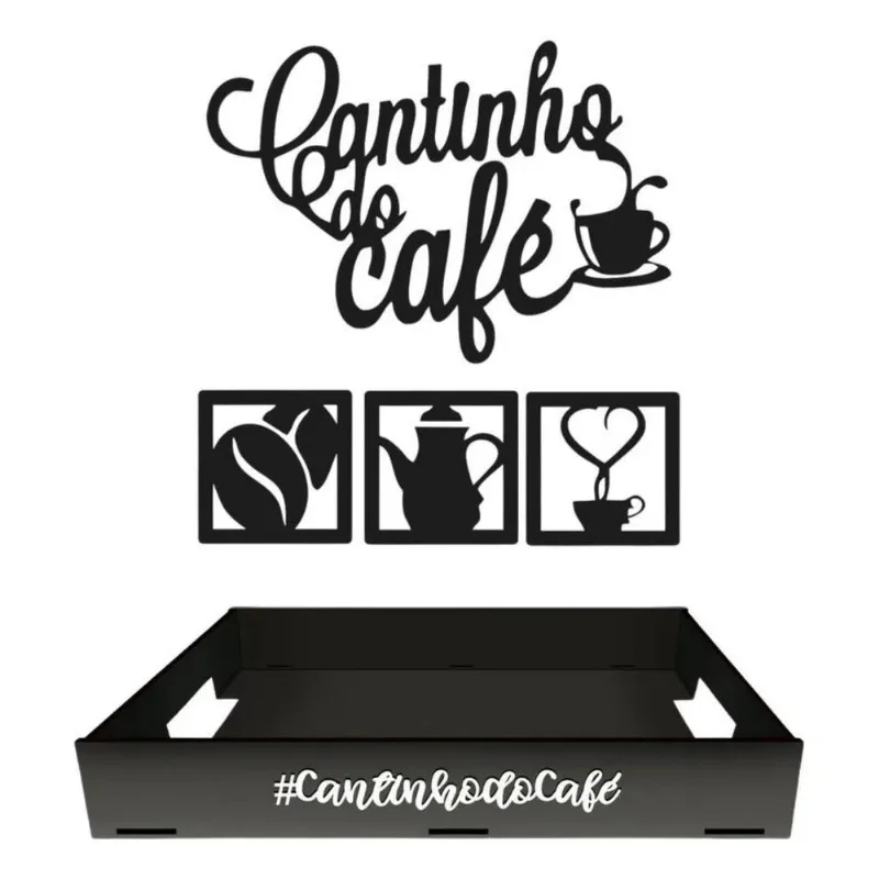 Bandeja Mdf Cantinho Do Café Decoração Cozinha Escritório
