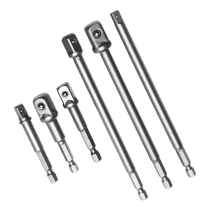 3x Kit 6 Adaptador Soquete Parafusadeira Furadeira 1/4 3/8 1