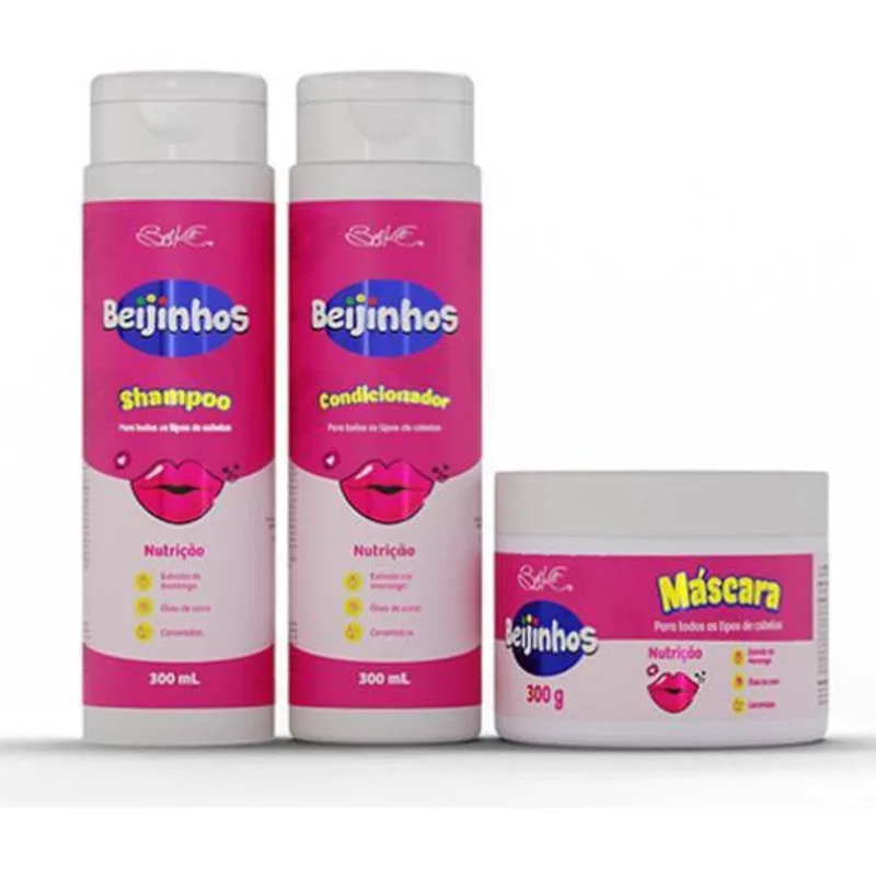 Kit Capilar Beijinhos Belkit Com 3 Produtos Na Caixa