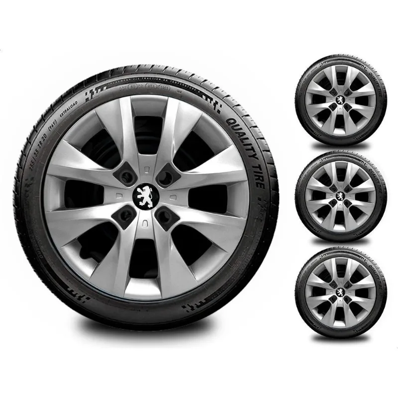 Jogo 4 Calotas Aro 14 Prata Peugeot 206 207 208 2014 2015
