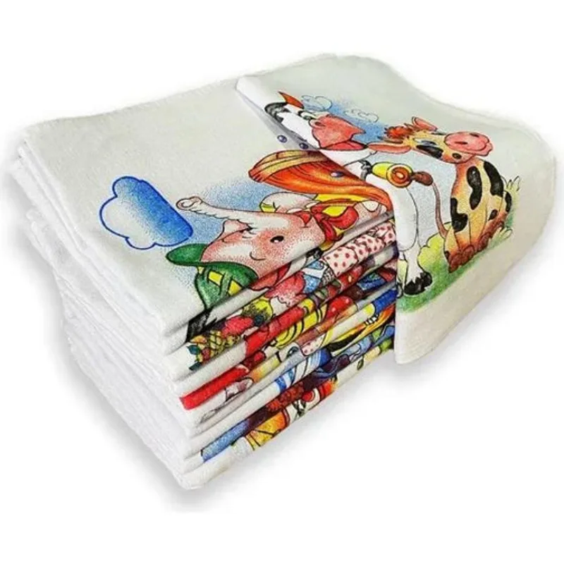 5x Textil Cabar Pano De Copa Estampado 10 Unidades Algodão