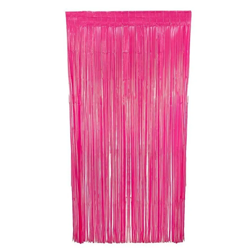 Cortina Fitas Metalizadas Pink Neon - 1x2 Metros