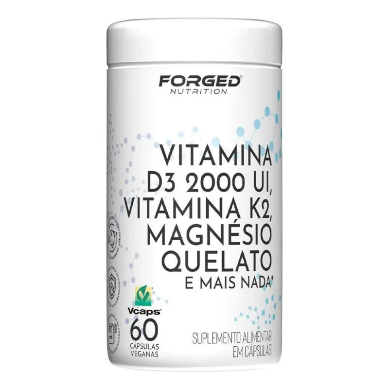 3x Vitamina D3 2000 Ui + Vitamina K2 + Magnésio Quelato 60 V