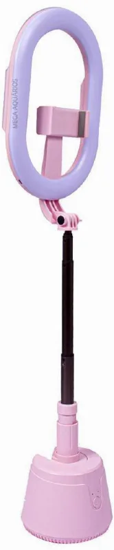 Ringlight Com Suporte Para Celular Gira Sozinha Rosa A10