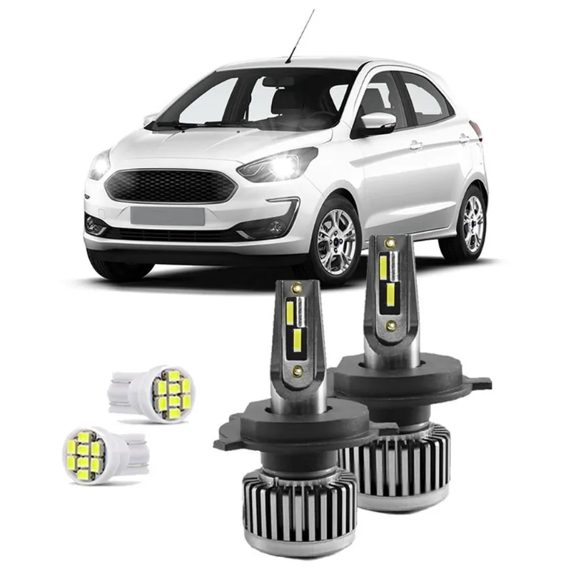 Kit Ultra Nano Led R8 Ford Ka 2015/2020 30000 Lúmens 6500K