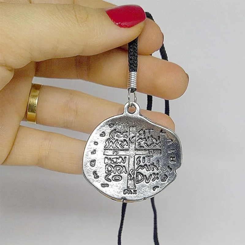 Colar Medalha São Bento Duas Cruzes Prata Cordão Masculino